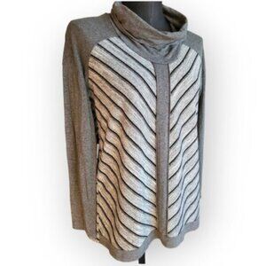 Picadilly Silver Stripe Tunic Top Sz Medium